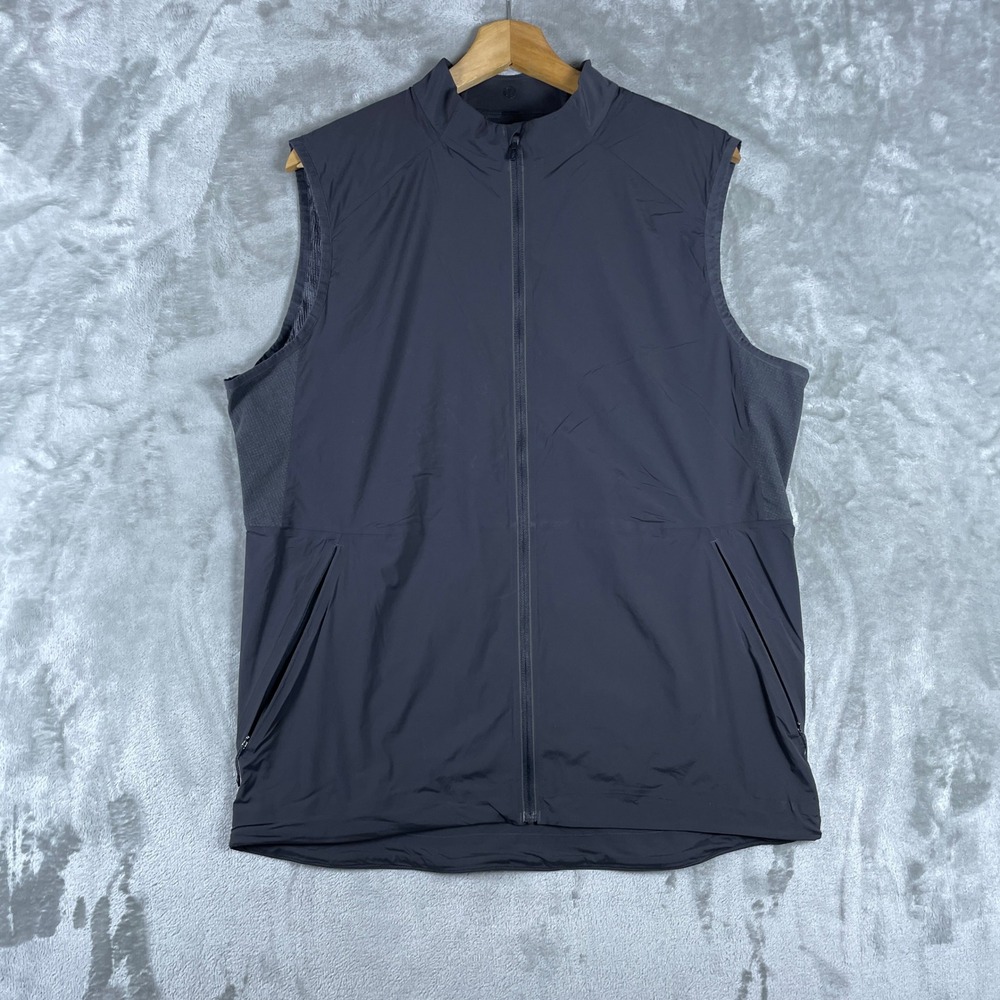 Lululemon Active Vest Men Large Gray Full Zip Mesh Back Running Training